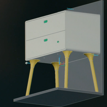 3D-Modell Entwicklung eines Designmöbels